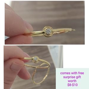 Gold hoop earrings with diamond